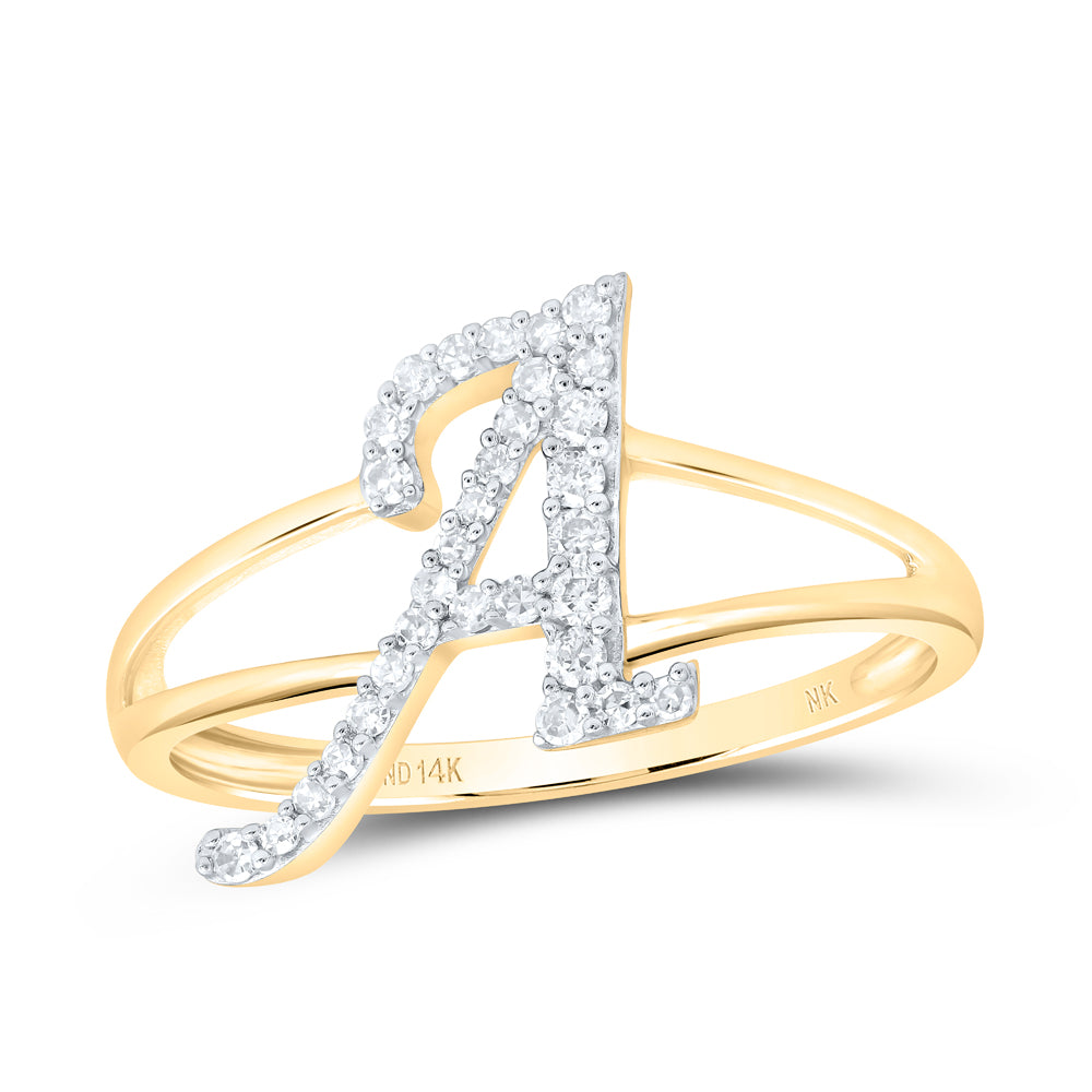 1/5CTW-NAT DIA NK GIFT INITIAL "A" LADIES RING 7 Daisy Joyeria