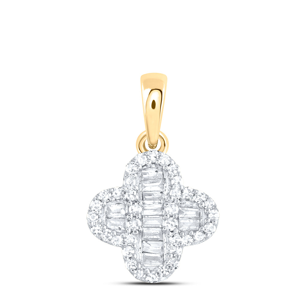 1/5CTW-NAT DIA NK GIFT CLOVER PENDANT Daisy Joyeria