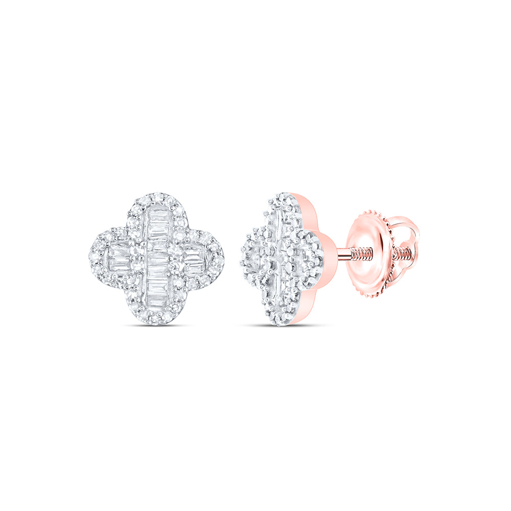 3/8CTW-NAT DIA NK GIFT CLOVER EARRING Daisy Joyeria