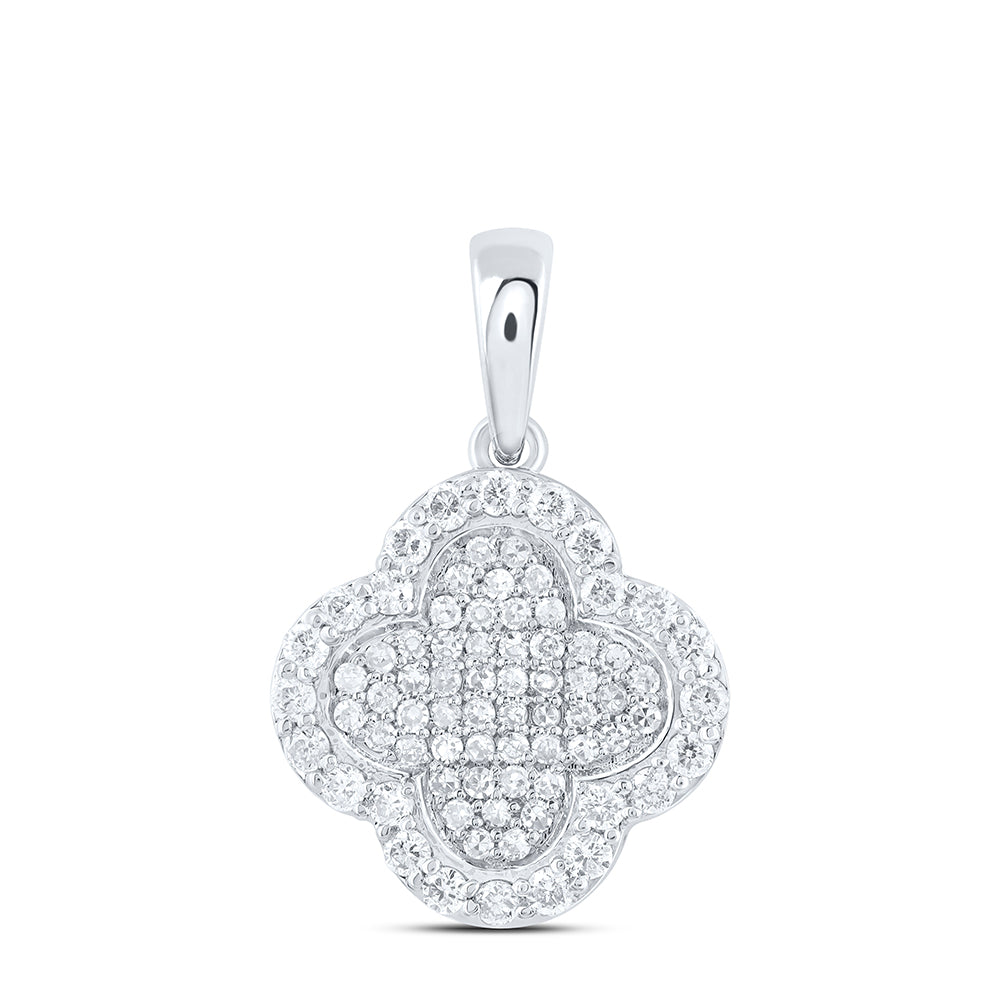 1/4CTW-NAT DIA NK GIFT CLOVER PENDANT Daisy Joyeria