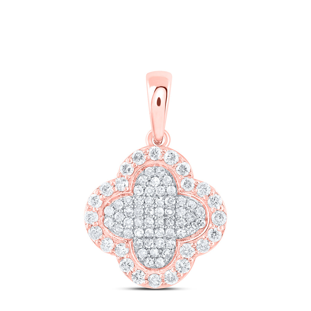 1/4CTW-NAT DIA NK GIFT CLOVER PENDANT Daisy Joyeria