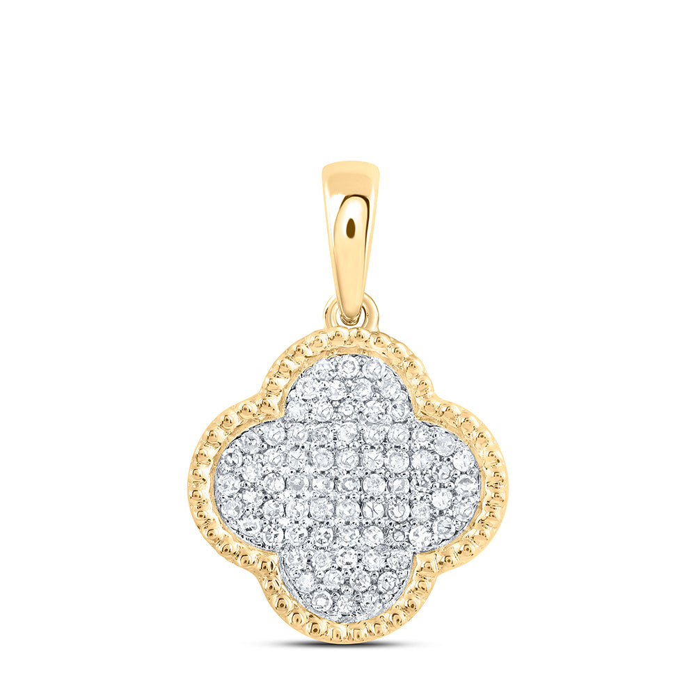 1/6CTW-NAT DIA NK GIFT CLOVER PENDANT Daisy Joyeria
