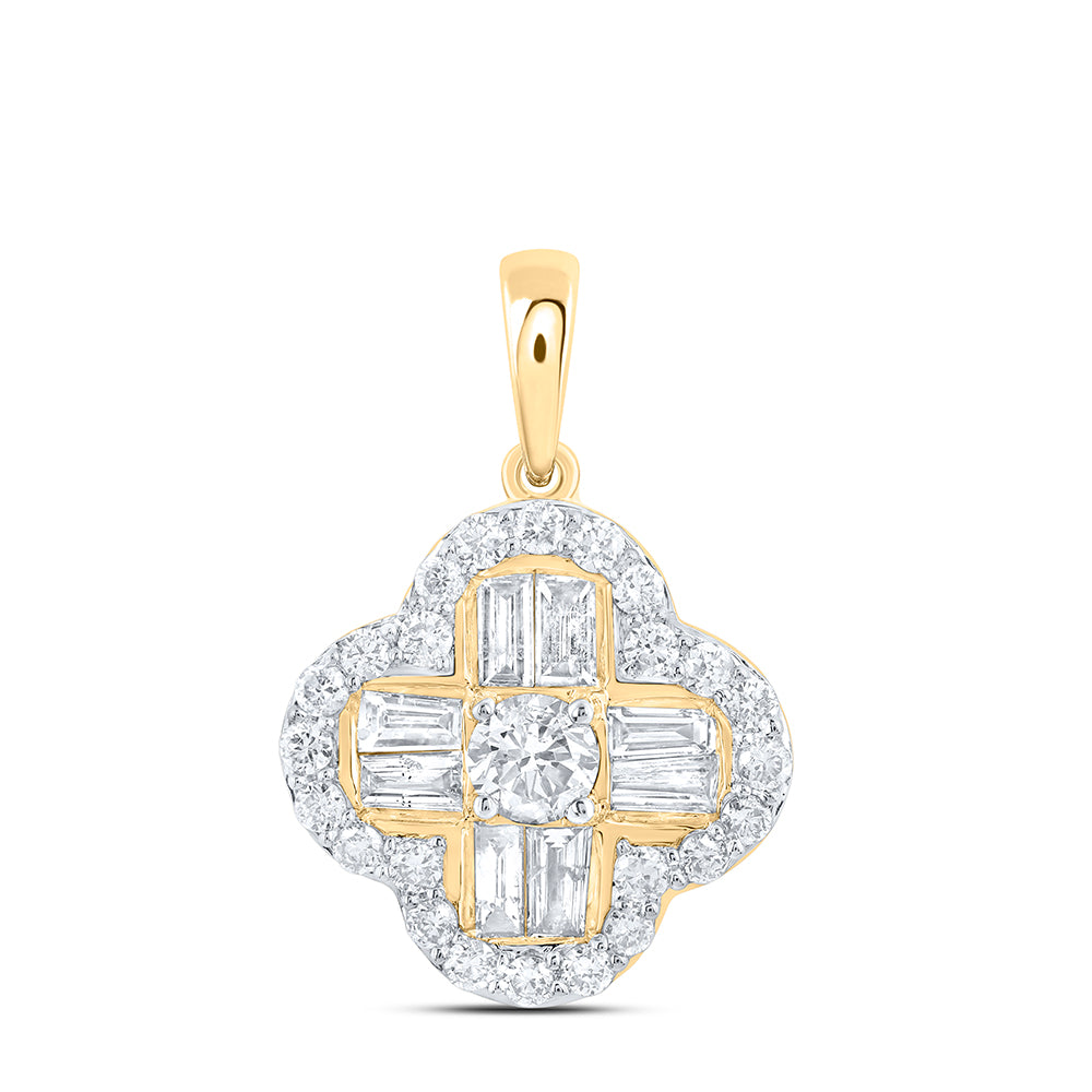 1/2CTW-NAT DIA NK GIFT CLOVER PENDANT Daisy Joyeria
