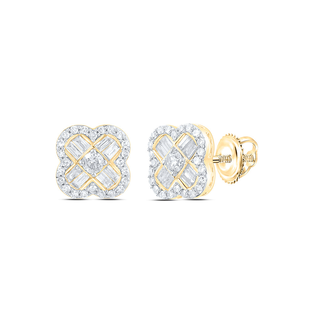 3/4CTW-NAT DIA NK GIFT CLOVER EARRING Daisy Joyeria