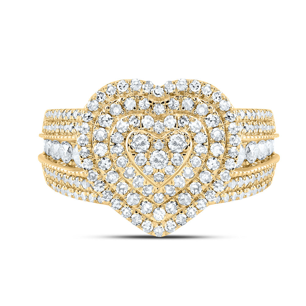 1 CTW NAT DIA NK FASHION HEART RING 7 Daisy Joyeria