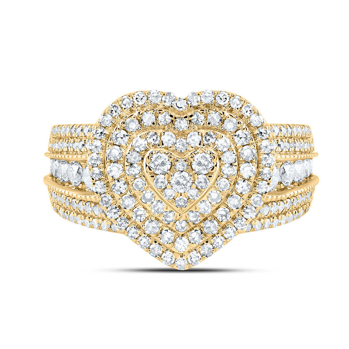 1 CTW NAT DIA NK FASHION HEART RING 7 Daisy Joyeria