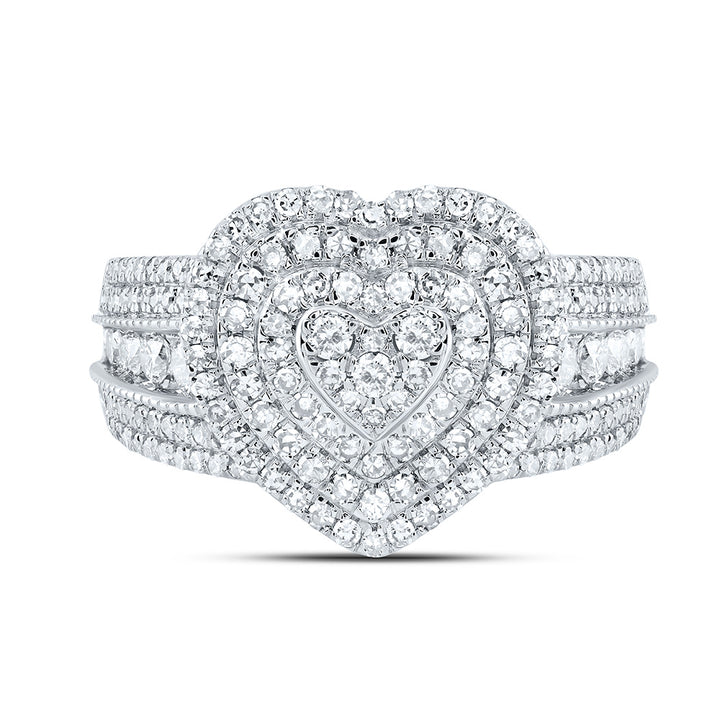 1 CTW NAT DIA NK FASHION HEART RING 7 Daisy Joyeria