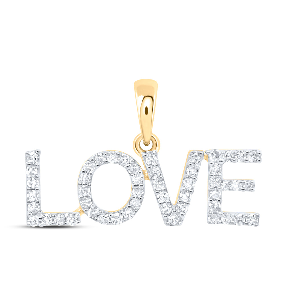 1/5CTW-NAT DIA NK FASHION "LOVE" PENDANT Daisy Joyeria