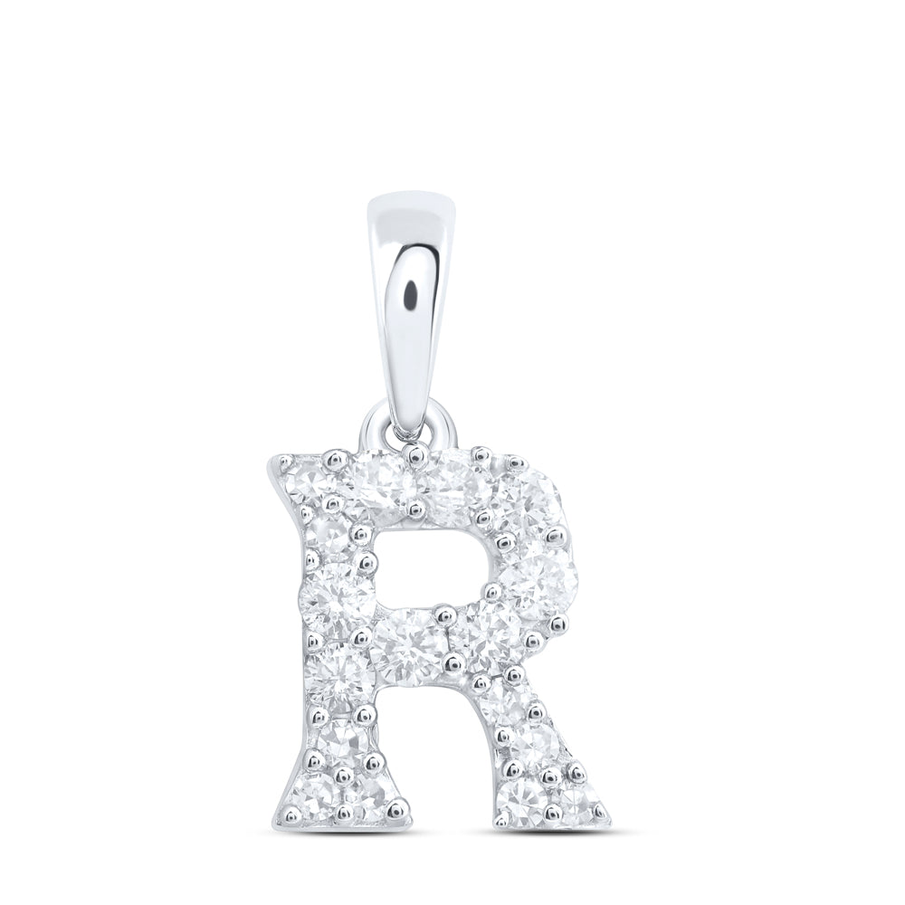 1/5CTW-NAT DIA NK GIFT INITIAL "R" PENDANT Daisy Joyeria