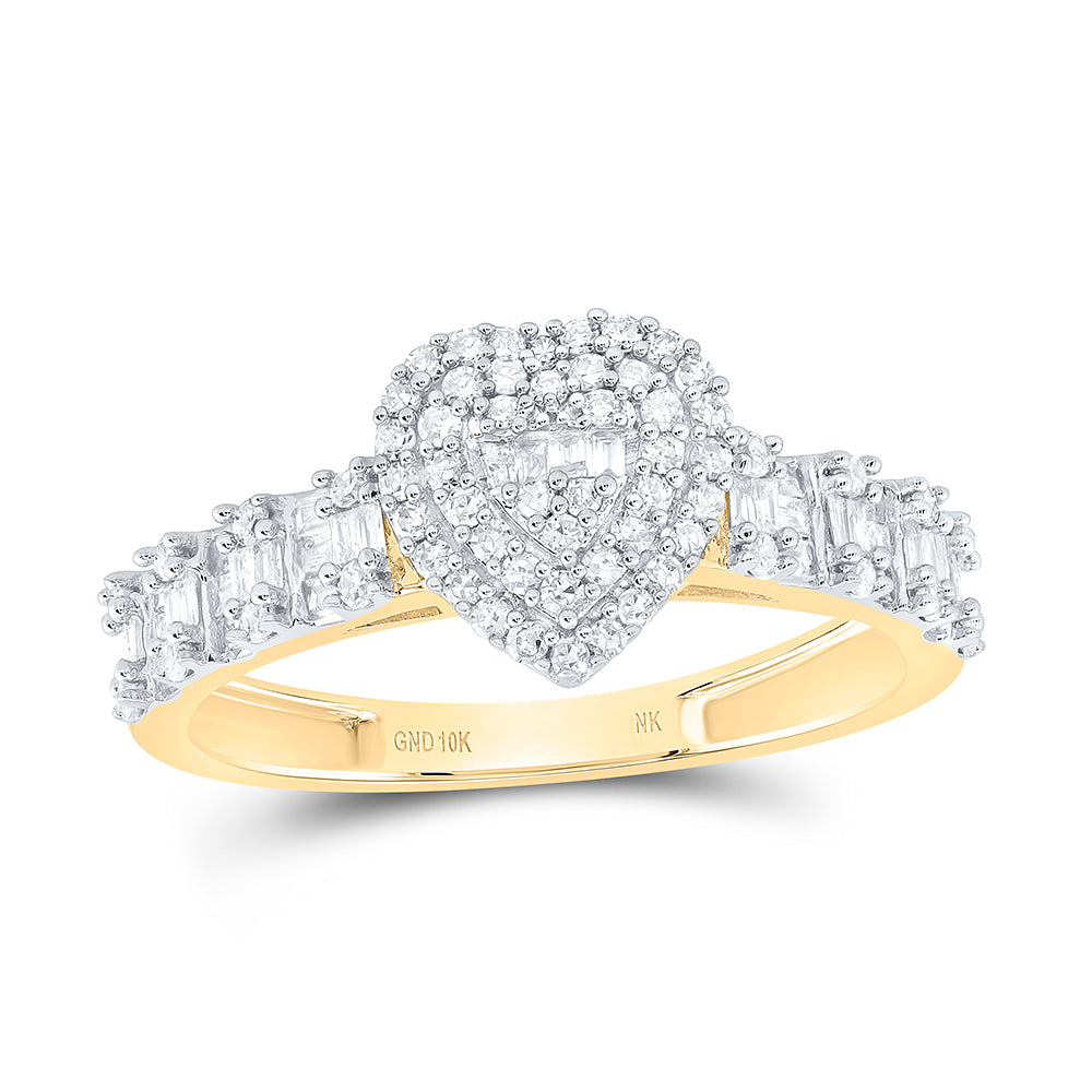 1/2CTW-NAT DIA NK FASHION HEART LADIES RING 7 Daisy Joyeria