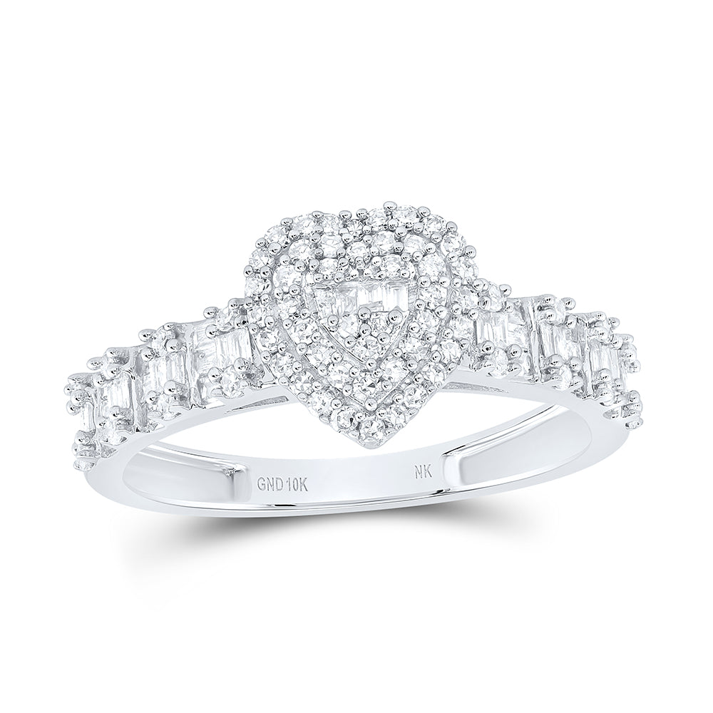 1/2CTW-NAT DIA NK FASHION HEART LADIES RING 7 Daisy Joyeria