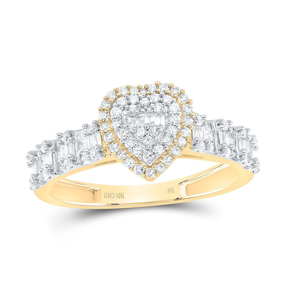 1/2CTW-NAT DIA NK FASHION HEART LADIES RING 7 Daisy Joyeria