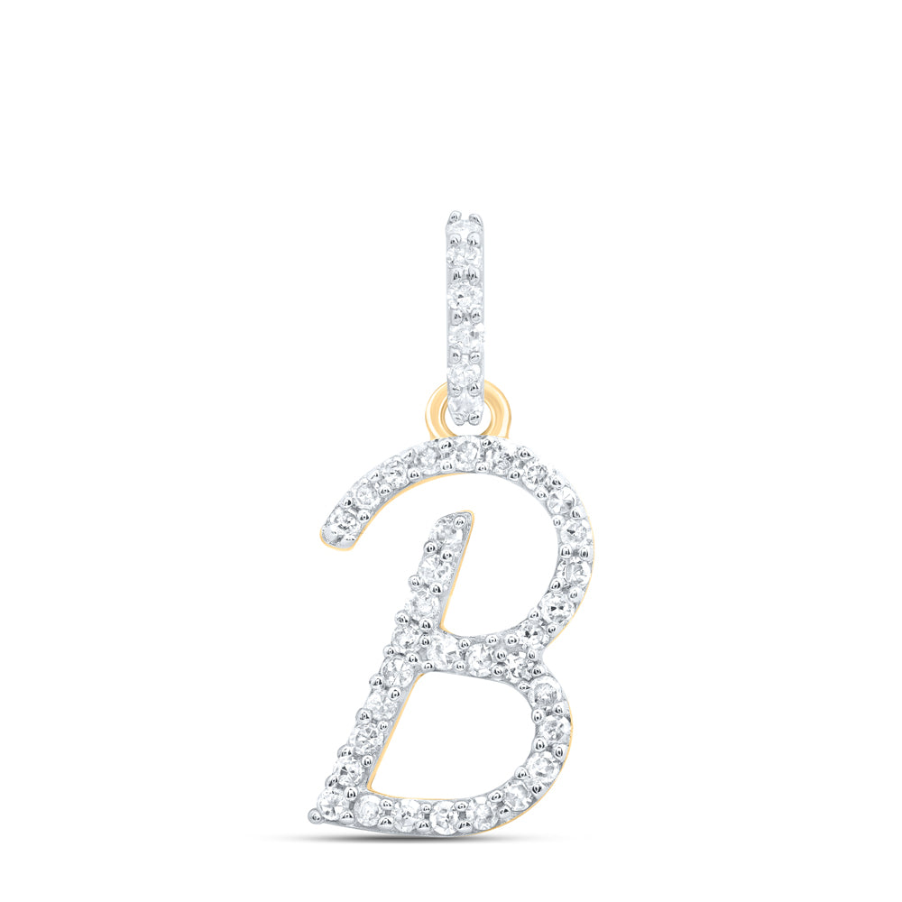1/6CTW-NAT DIA P1 GIFT INITIAL "B" PENDANT Daisy Joyeria