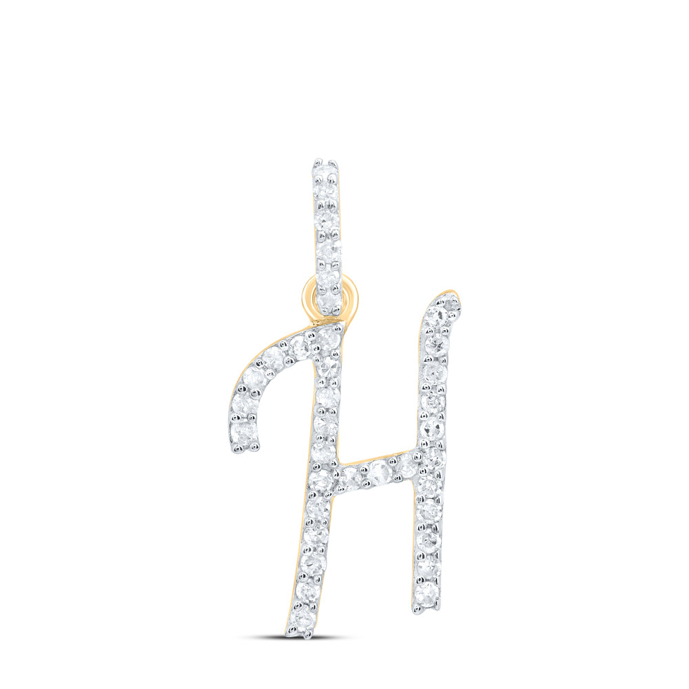 1/6CTW-NAT DIA P1 GIFT INITIAL "H" PENDANT Daisy Joyeria