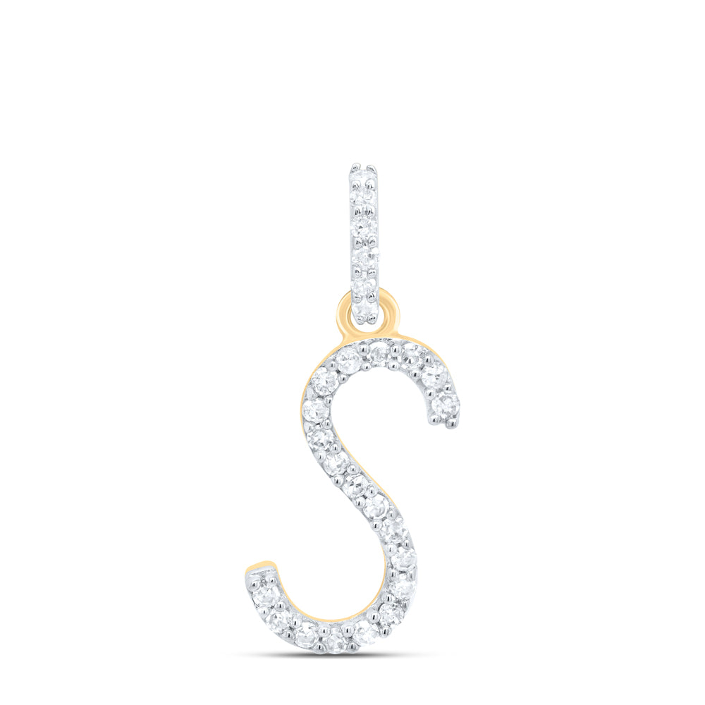 1/10CTW-NAT DIA P1 GIFT INITIAL "S" PENDANT Daisy Joyeria
