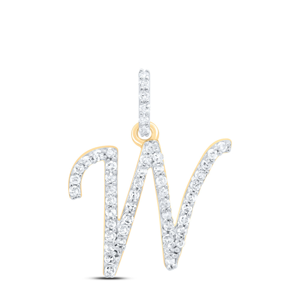 1/5CTW-NAT DIA P1 GIFT INITIAL "W" PENDANT Daisy Joyeria
