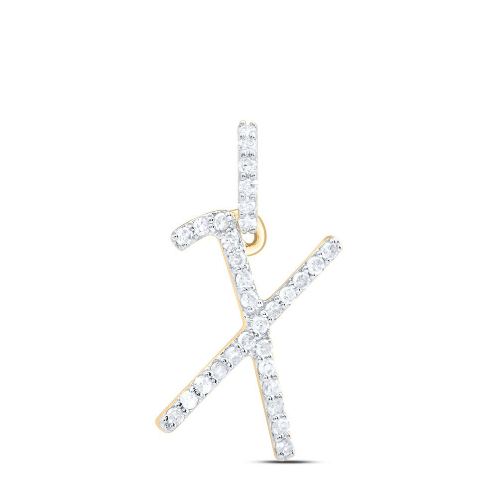 1/8CTW-NAT DIA P1 GIFT INITIAL "X" PENDANT Daisy Joyeria