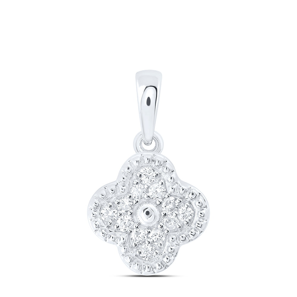 1/5CTW-NAT DIA CN GIFT CLOVER PENDANT Daisy Joyeria