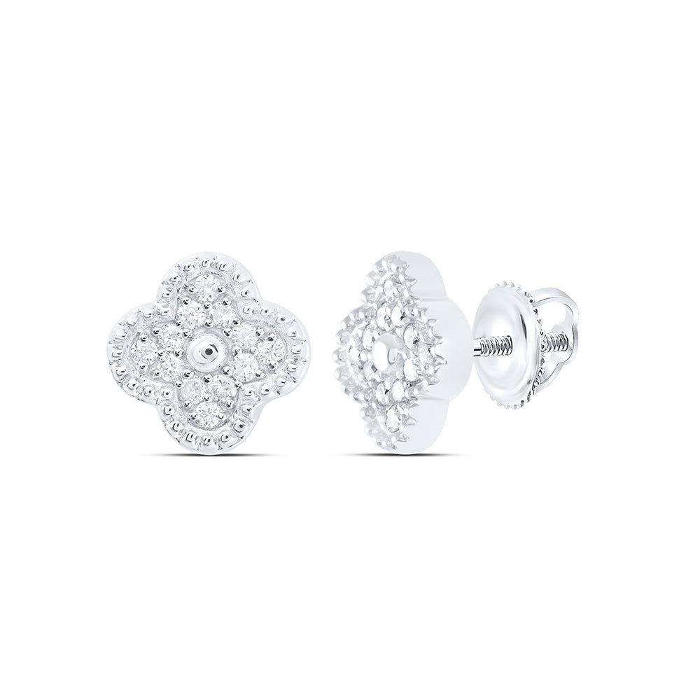 1/6CTW-NAT DIA CN GIFT CLOVER STUD EARRING Daisy Joyeria
