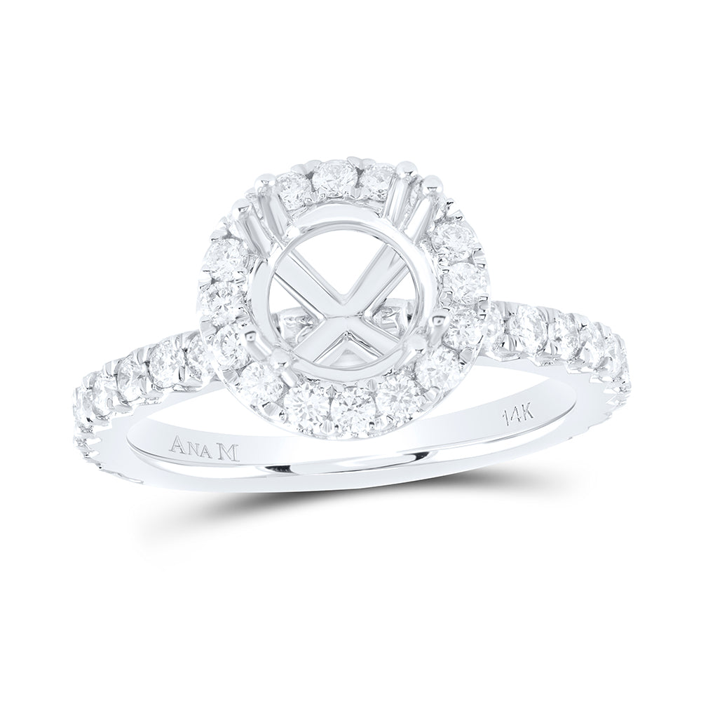 1CTW-NAT DIA ANA M 2CT-CRD SEMI-MOUNT SINGLE HALO ENGAGEMENT RING 7 Daisy Joyeria