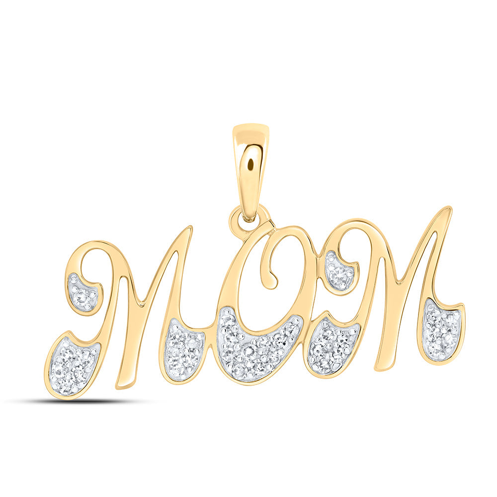 1/10CTW-NAT DIA NK GIFT "MOM" PENDANT Daisy Joyeria