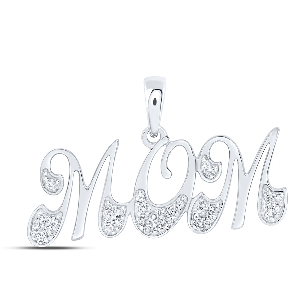 1/10CTW-NAT DIA NK GIFT "MOM" PENDANT Daisy Joyeria