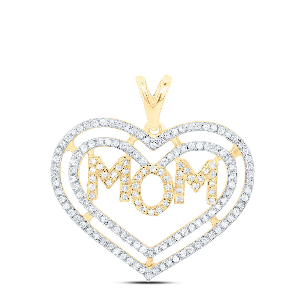 3/8CTW-NAT DIA P3 GIFT ? HEART "MOM" PENDANT Daisy Joyeria