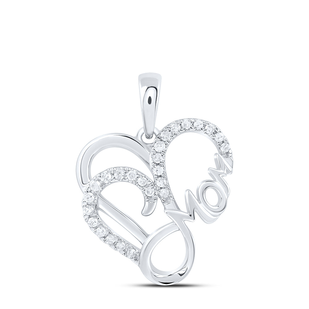 1/10CTW-NAT DIA NK GIFT MOM HEART PENDANT Daisy Joyeria