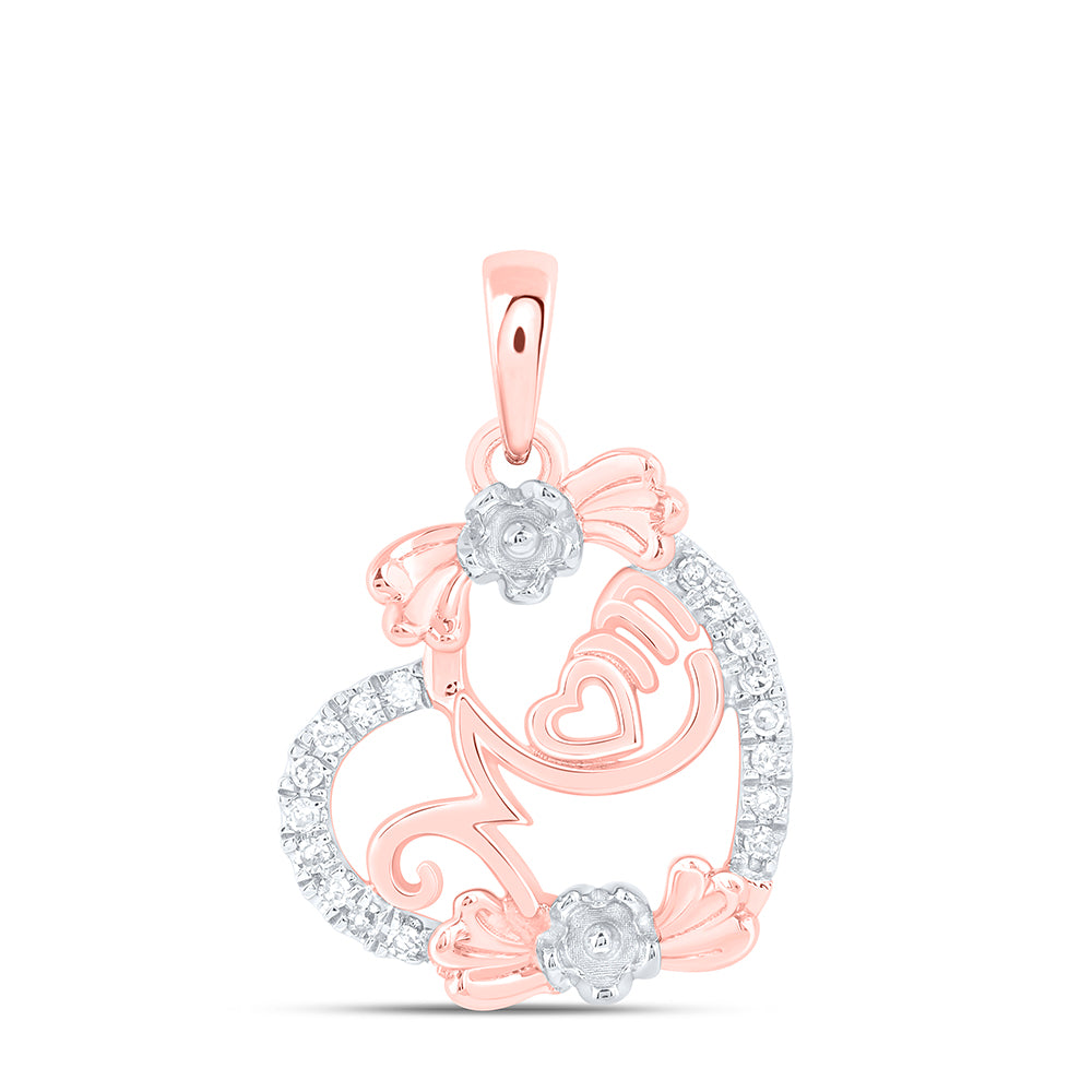 1/10CTW-NAT DIA NK GIFT MOM HEART PENDANT Daisy Joyeria