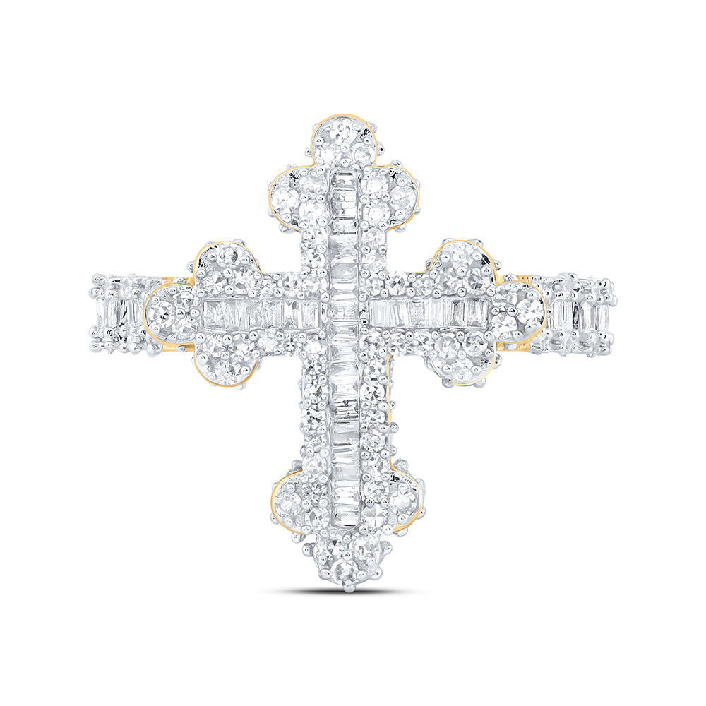 7/8CTW-NAT DIA NK FASHION CROSS LADIES RING 7 Daisy Joyeria