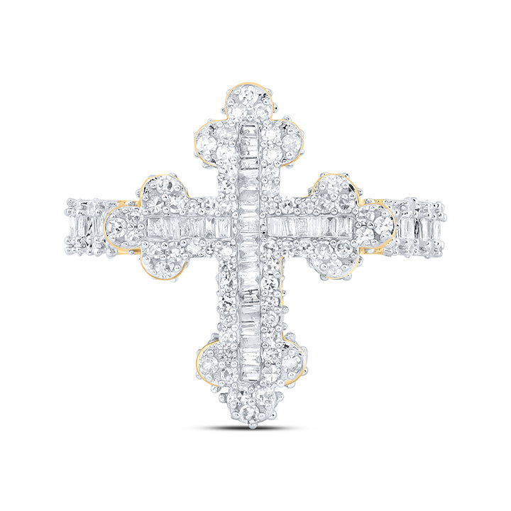 7/8CTW-NAT DIA NK FASHION CROSS LADIES RING 7 Daisy Joyeria