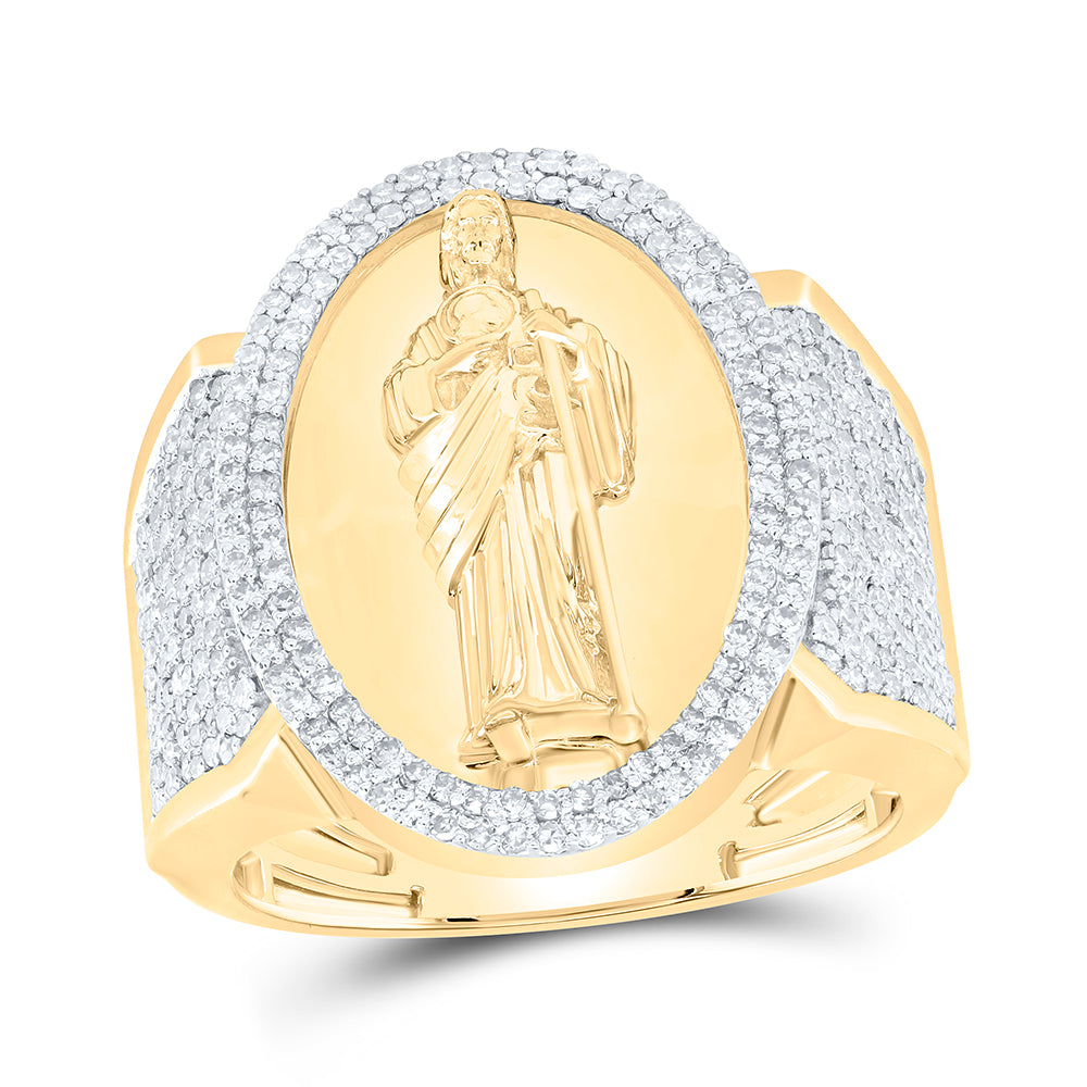 1 1/5CTW-NAT DIA NK FASHION JUDE MENS RING 10 Daisy Joyeria