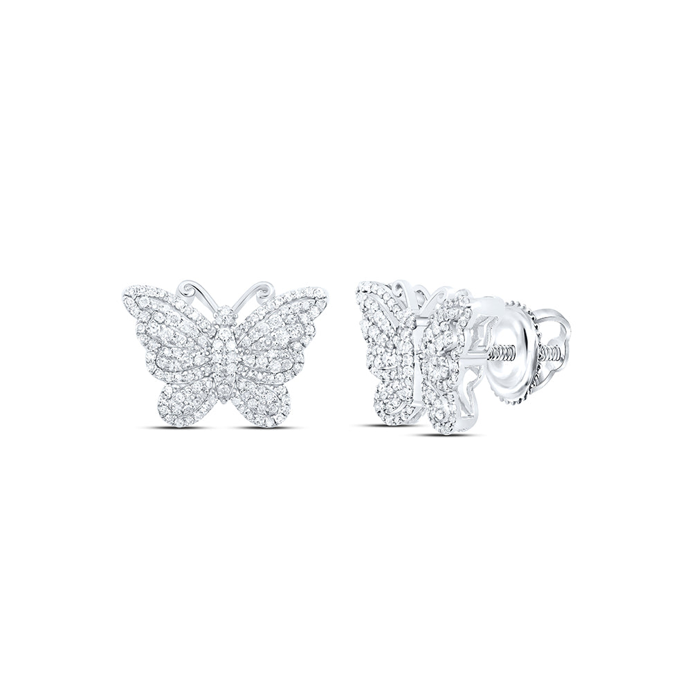 5/8CTW-NAT DIA NK FASHION BUTTERFLY EARRING Daisy Joyeria