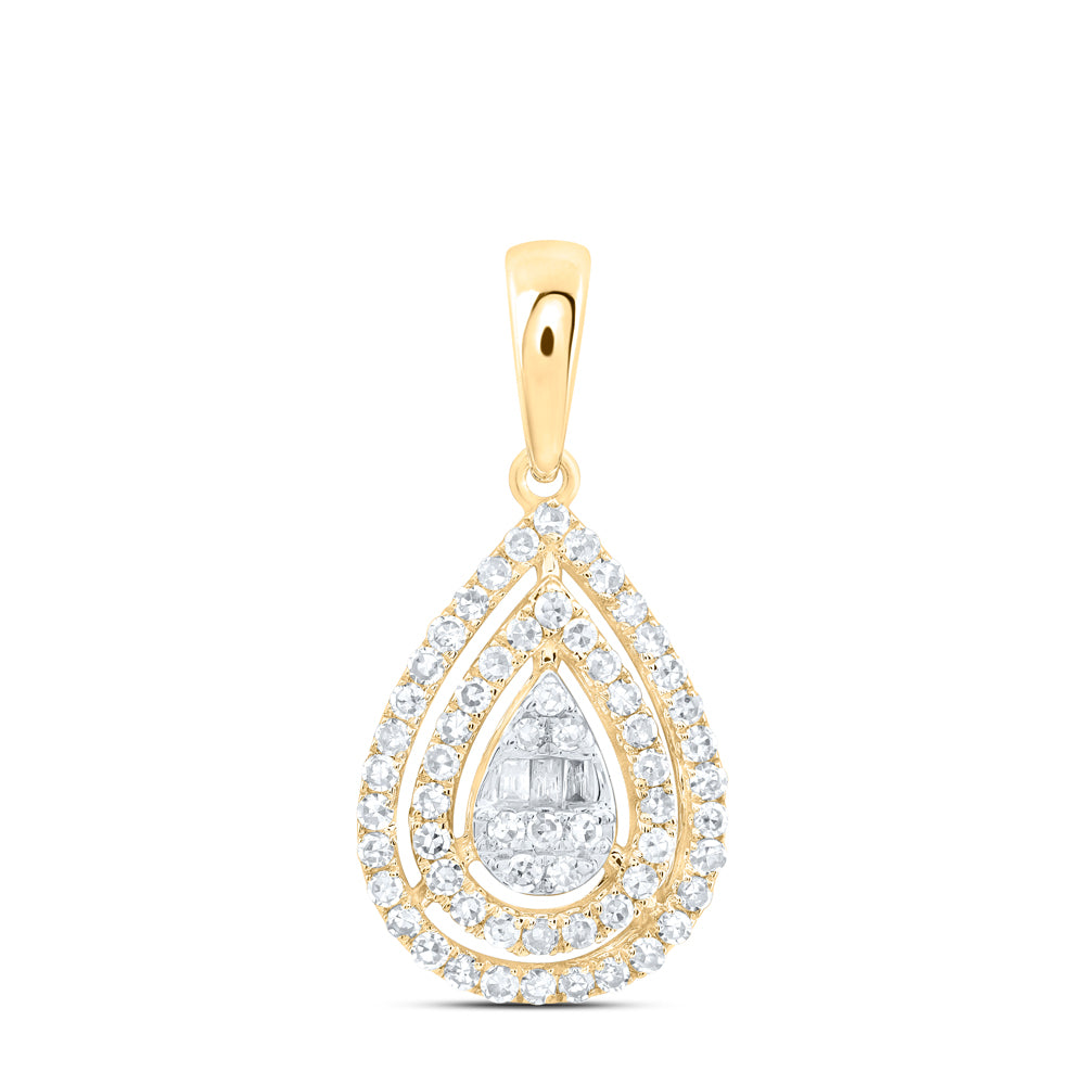 1/3CTW-NAT DIA NK FASHION PEAR PENDANT Daisy Joyeria