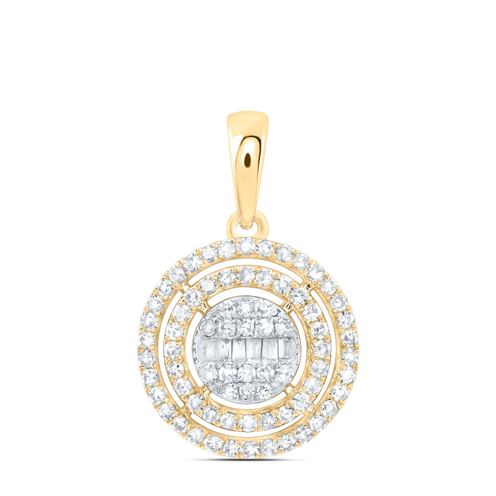 3/8CTW-NAT DIA NK FASHION ROUND PENDANT Daisy Joyeria