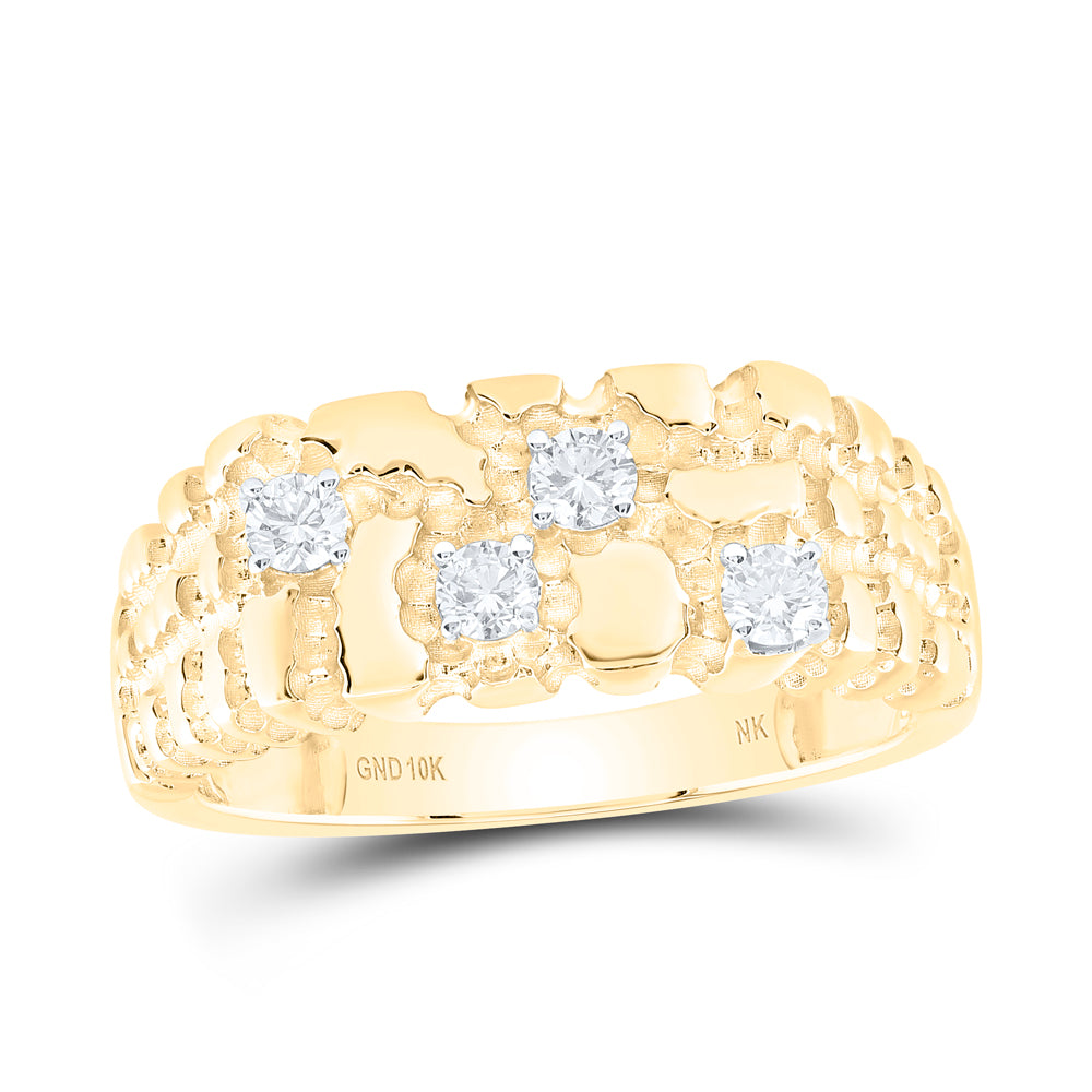 1/3CTW-NAT DIA NK NUGGET MENS RING 10 Daisy Joyeria