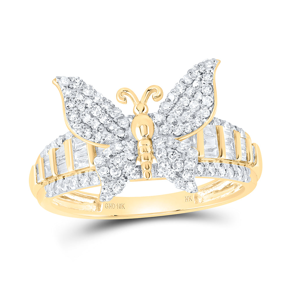 5/8CTW-NAT DIA NK BUTTERFLY RING 7 Daisy Joyeria
