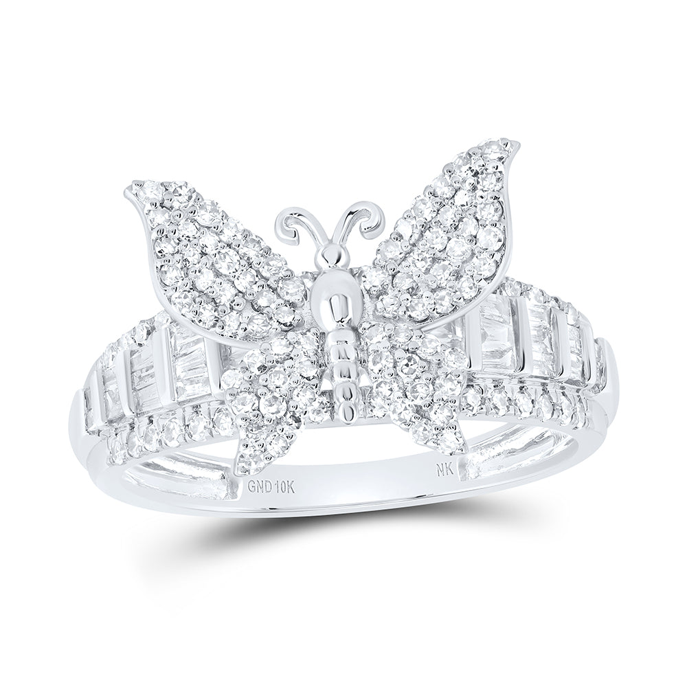 5/8CTW-NAT DIA NK BUTTERFLY RING 7 Daisy Joyeria