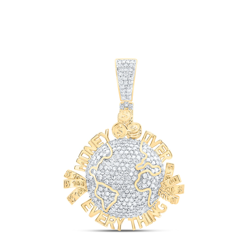 1CTW-NAT DIA NK MONEY OVER EVERY THING MENS CHARM Daisy Joyeria
