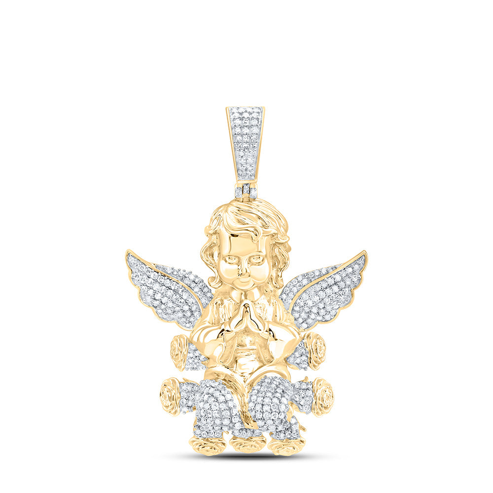 1 1/5CTW-NAT DIA NK ANGEL MENS CHARM Daisy Joyeria