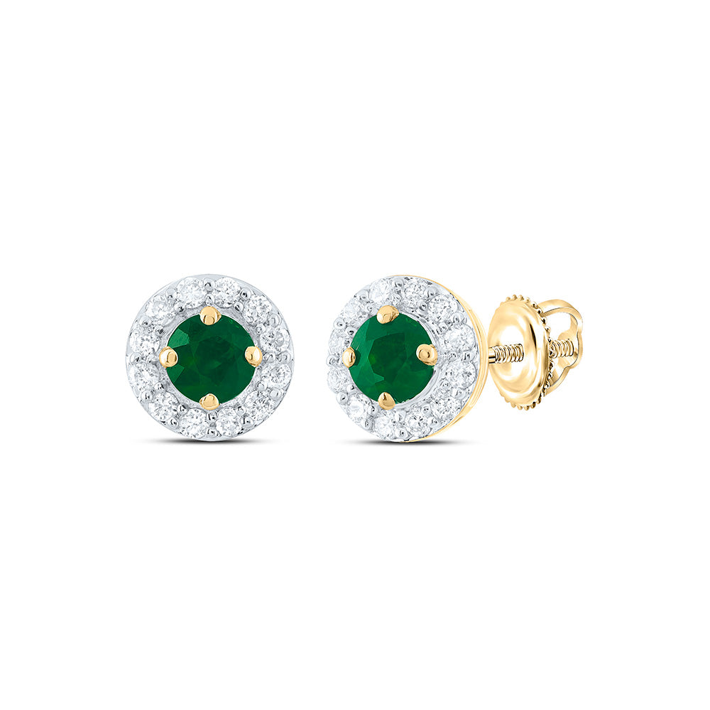 1/8CTW-NAT DIA CN 3MM RD-EM NAT GEM STUD EARRING Daisy Joyeria