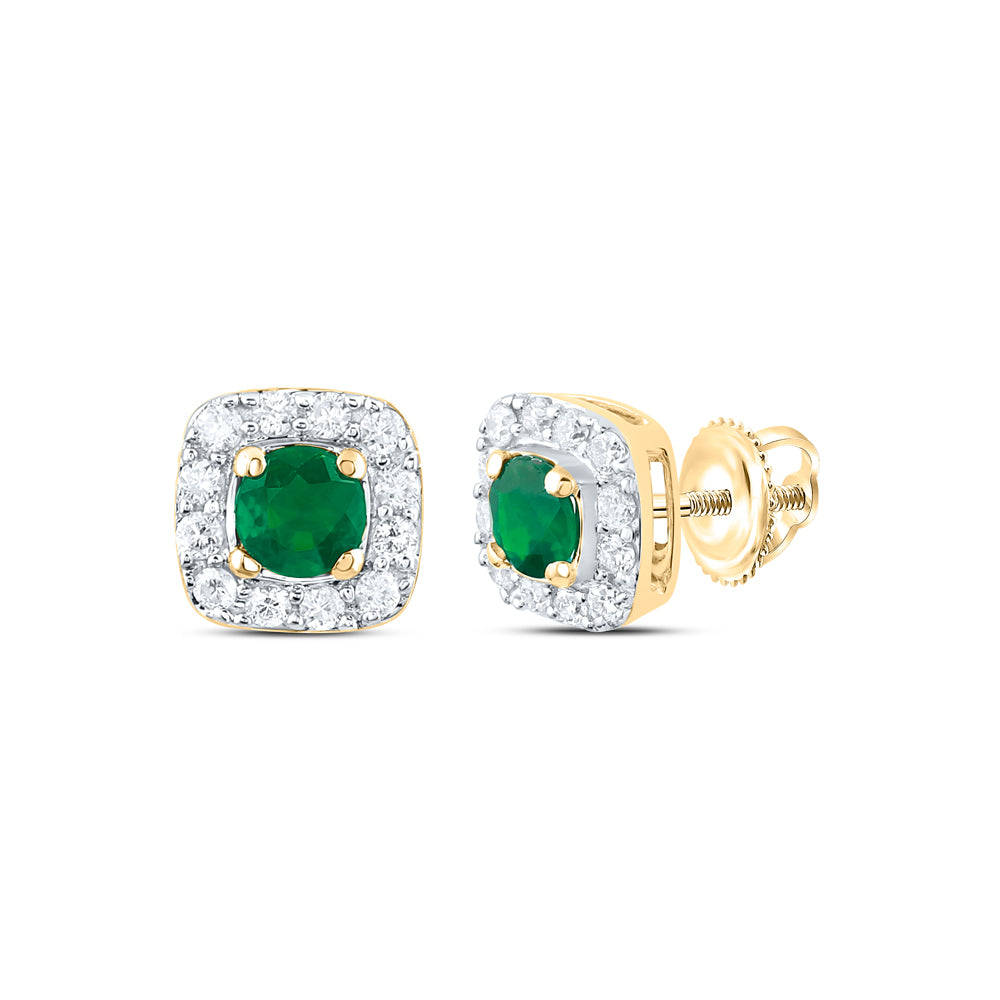 1/8CTW-NAT DIA CN 3MM RD-EM NAT GEM STUD EARRING Daisy Joyeria