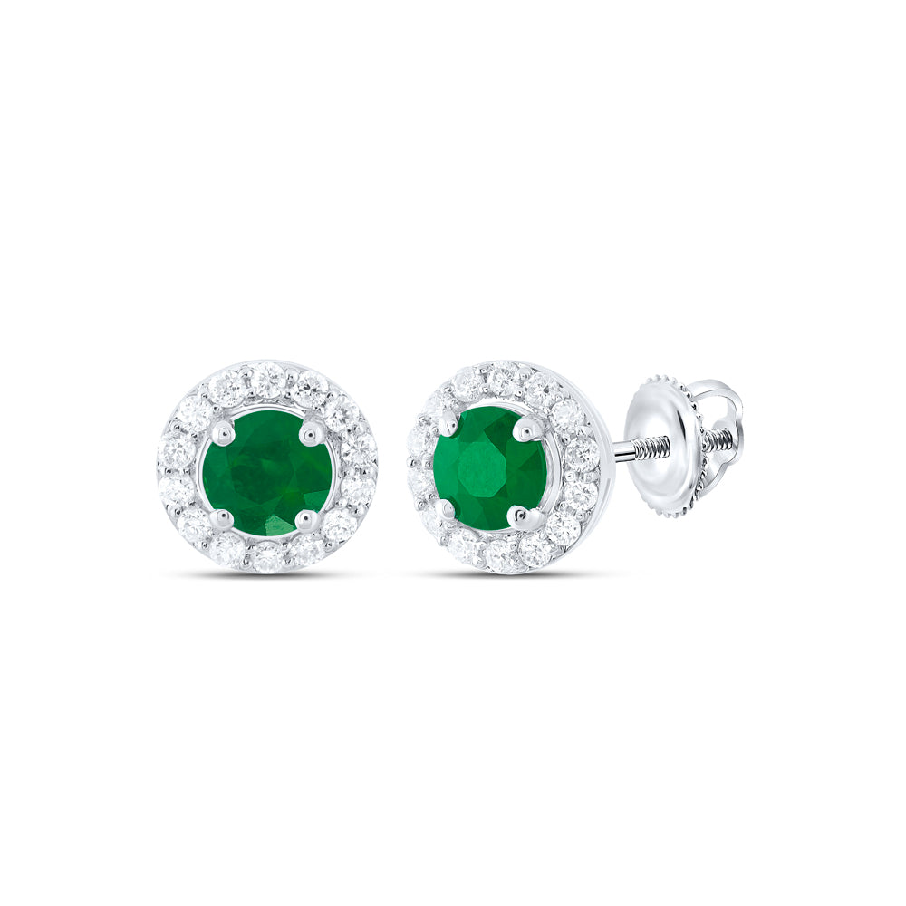 1/6CTW-NAT DIA CN 4MM RD-EM NAT GEM STUD EARRING Daisy Joyeria