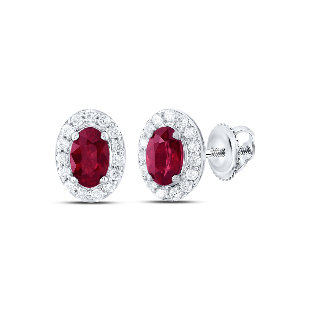 1/6CTW-NAT DIA CN 5X3MM OV-RU NAT GEM STUD EARRING Daisy Joyeria