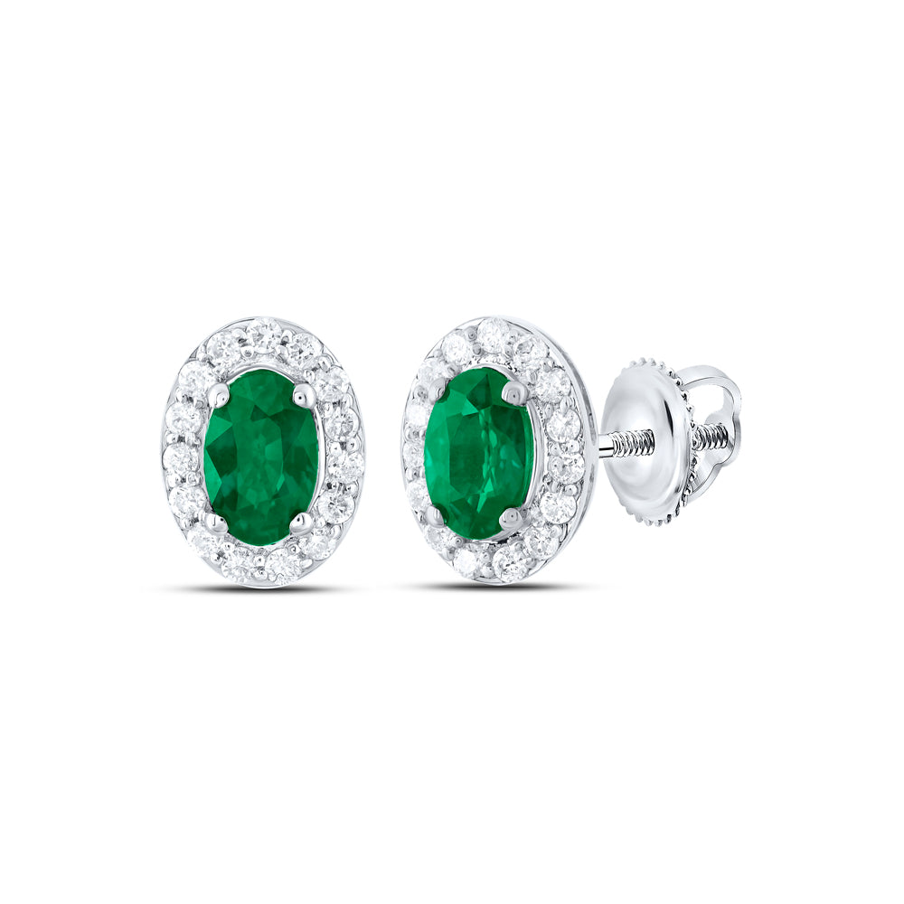 1/6CTW-NAT DIA CN 5X3MM OV-EM NAT GEM STUD EARRING Daisy Joyeria