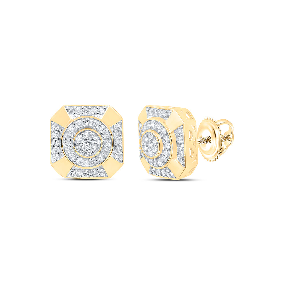 3/8CTW-NAT DIA NK OCTAGON MENS EARRING Daisy Joyeria