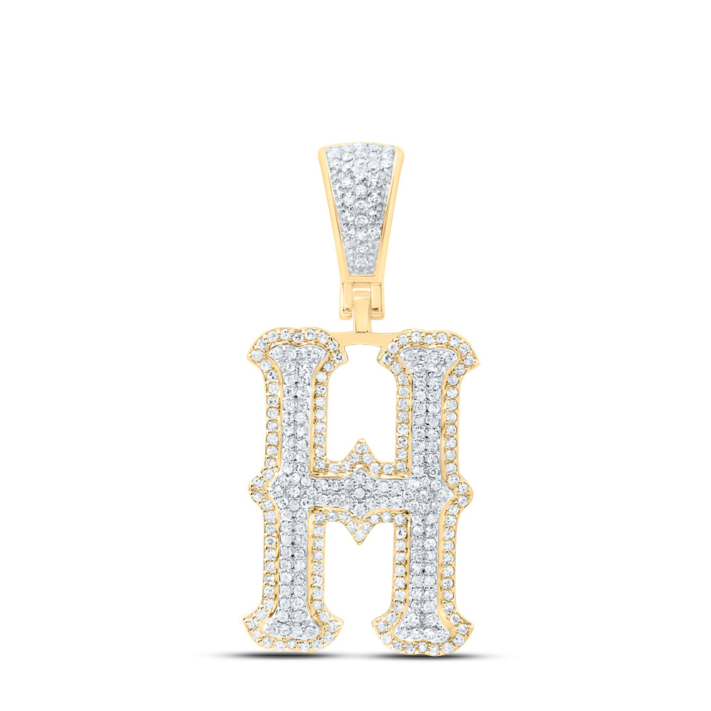 5/8CTW-NAT DIA NK FASHION INITIAL "H" PENDANT Daisy Joyeria