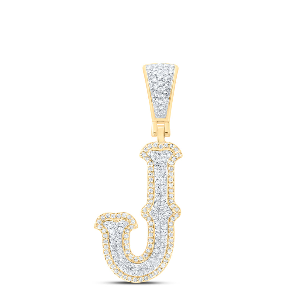 1/2CTW-NAT DIA NK FASHION INITIAL "J" PENDANT Daisy Joyeria