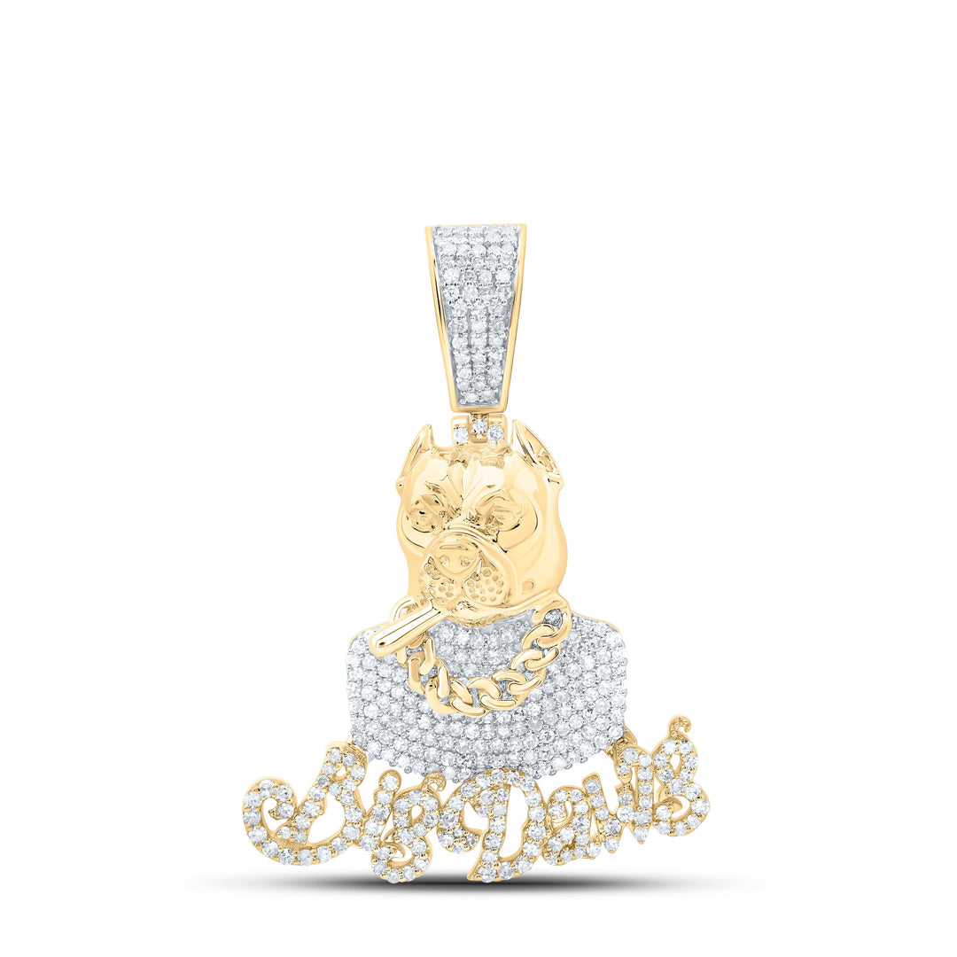 1 1/3CTW-NAT DIA NK BIG DAWG MENS CHARM Daisy Joyeria