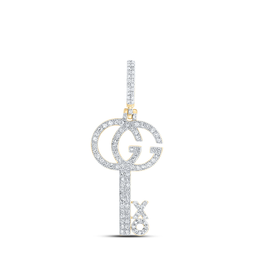 1/2CTW-NAT DIA NK FASHION XO KEY MENS CHARM Daisy Joyeria